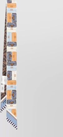 Fendi two-sided silk scarf with floral and geometric design