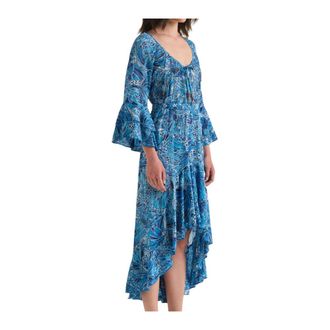 Maliparmi Maliparmi, Dames, Jurken, Blauw, Maat: M Katoen