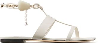 Jimmy Choo London Reed Leather Flat Sandals, Brand Size 35 ( US Size 5 )