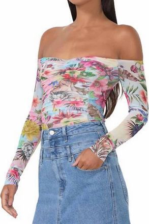 AFRM Odilla Off Shoulder Top In Placed Tropical