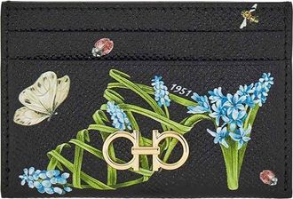 Ferragamo Gancini Card Holder With Floral Print