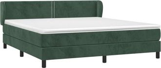 vidaXL Vidaxl - Cama Box Spring Con Colch&oacute;n Terciopelo Verde Oscuro 180x200 Cm
