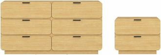 Manhattan Comfort Chrystie 2Pc Dresser & Nightstand Set