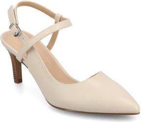 Journee Collection Scipio Pointed Toe Pump - Extra Wide Width Available in Bone at Nordstrom Rack, Size 6.5