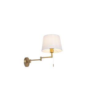 QAZQA Qazqa Moderno L&aacute;mpara De Pared Inteligente Bronce Con Pantalla Blanca Con Wifi A60 - Ladas Deluxe Acero /textil Redonda Adecuado Para Led Max. 1 X 7 W