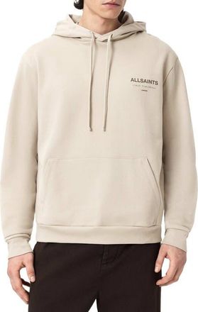 AllSaints Underground Logo Graphic Hoodie in Sandstone Taupe at Nordstrom, Size Xx-Large