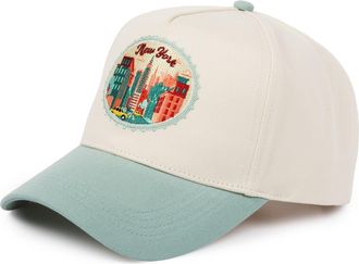 David and Young New York Embroidered Patch Cotton Baseball Cap in Sage at Nordstrom Rack