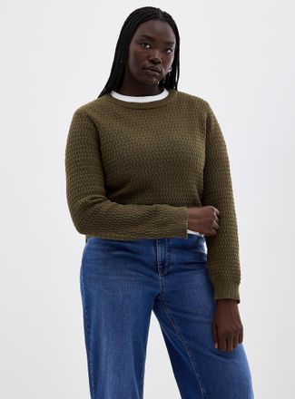 Contemporaine Womens Textured reprocessed cotton sweater