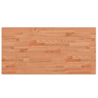 Berkfield Home Table Top 100x50x2.5 cm Rectangular Solid Wood Beech in Tan