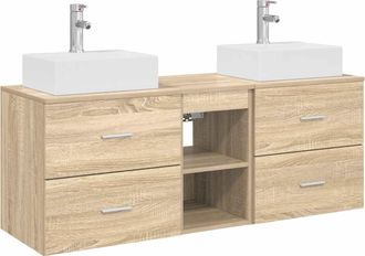 vidaXL Juego De Muebles De Ba&ntilde;o 3 Uds. Roble Sonoma Vidaxl