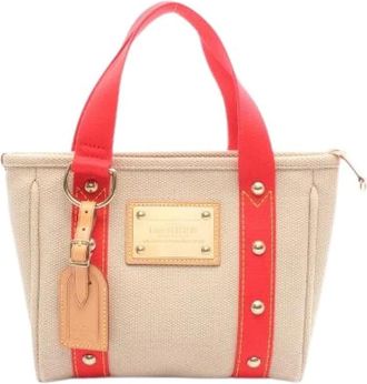 Louis Vuitton Pre-owned Tote Bags, female, Beige, Size: ONE SIZE Pre-owned Cabas PM Antigua Canvas Leather Tote Bag