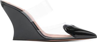 Alaia Le Coeur Pointed-toe Wedge Mules