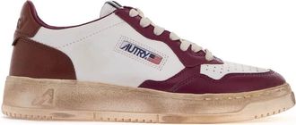 Autry Medalist Low Super Vintage Sneakers In White/purple Leather