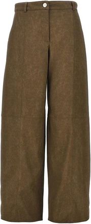 Pinko Pinko - Barolo Broek - Dames - Broeken - Bruin - Maat: S Leer