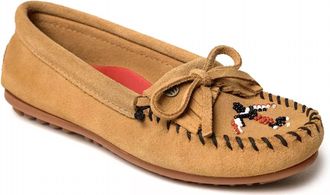 Minnetonka Womens Thunderbird Animikii Moccasin In Taupe