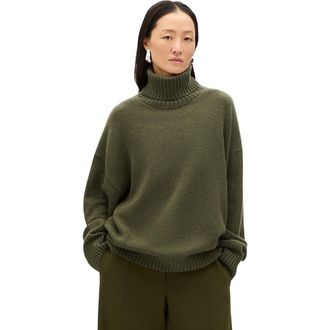 Another Tomorrow Oversized Luxe Turtleneck in Moss at Nordstrom, Size X-Small It