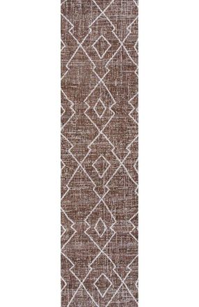 Jonathan Y Designs Carwa Diamond Trellis Indoor/Outdoor Area Rug in Brown/beige at Nordstrom, Size 3Ft 0In X 5Ft 0In