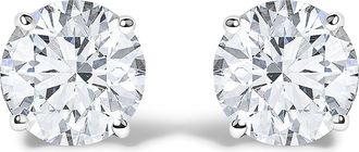House of Brilliance 14K Gold Round Lab Grown Diamond Solitaire Stud Earrings with Push Backs