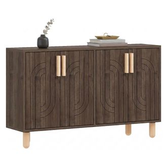 Dmora Aparador Venerina, Alacena 2 Estantes, 4 Puertas, 4 Compartimentos, 120x30x74h Cm Marr&oacute;n Nogal