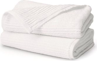 Boll & Branch Set of 2 Ribbed Organic Cotton Hand Towels in White at Nordstrom