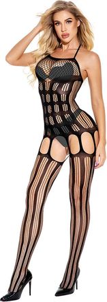 Generic Womens Erotic Apparel Womens Bodystocking Bodysuit Lingerie Mesh Chemise Nightwear Lace Lingerie Sexy Role Playing Outfits for Women Black