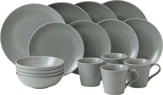 Royal Doulton Gordon Ramsay Maze Dinnerware Set Dark Grey, Boxed 16 Piece Set