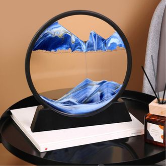 OEM Cuadro Decorativo Giratorio De Arena Azul Din&aacute;mica De 12 Pulgadas, 25,5 X 25,5 Cm
