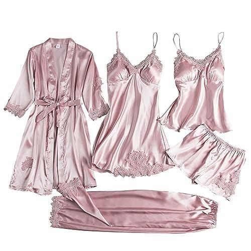 Pyjamas Chemise De Nuit Xxl Generic Satin Pyjama Pièces Robe - Main Image