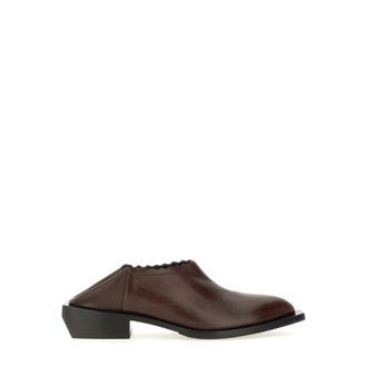 Moschino Cuban Heel Shootie - Dames - Muiltjes - Bruin - 38 EU - Leer - Schoenen