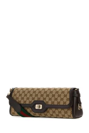 Gucci Womens Original Gg Fabric Medium Luce Shoulder Bag Bebonycocoavrv Borse A Tracolla