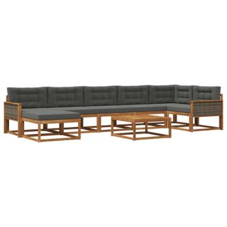 vidaXL Conjunto De Sof&aacute;s De Exterior 8 Pcs Natural Y Antracita Vidaxl