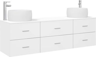 vidaXL Juego De Muebles De Ba&ntilde;o 3 Uds. Blanco 49,5 X 44,5 X 66 Cm Vidaxl