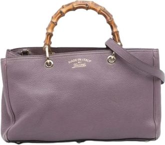 Gucci Pre-owned Satchel - Dames - Vintage Handtas - Paars - ONE Size - Leer - Vintage