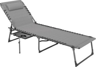 OUTSUNNY Tumbona plegable 190x60x31 cm gris