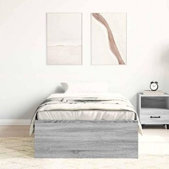 Berkfield Home Modern Bed Frame Grey Sonoma 100x200 cm