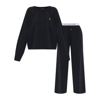 Polo Ralph Lauren Club Terry Knit Pajama Set - - Nightwear & Lounge - Donna - Nero - S