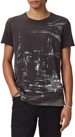 John Varvatos Raw Edge City Photo Graphic T-Shirt in Charcoal at Nordstrom, Size Xx-Large