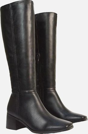 XY London Womens XY London Womens/Ladies Ruby Square Toe Low Block Heel Knee-High Boots - Black - Size: 5