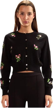 Cynthia Rowley Forget Me Not Cardigan - Dames - Vesten - Zwart - XS - Truien & Vesten