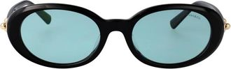 Tiffany & Co. Ovale Zonnebril - Dames - Zonnebrillen - Zwart - 54 MM - Accessoires