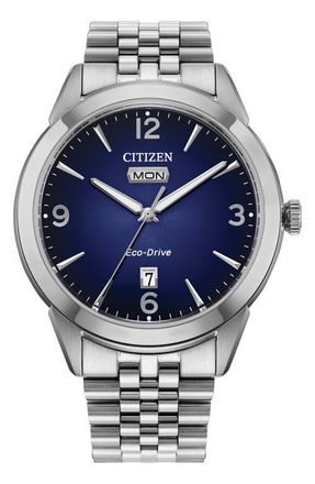 Citizen Rolan Eco-Drive Bracelet Watch, 40.5mm in Silver-Tone at Nordstrom