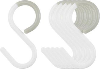 No Brand Ganchos En Forma De S De Pl&aacute;stico - Juego De Ganchos Colgantes - Organizaci&oacute;n De Cocina - Flexibles Y Resistentes A Los Ara&ntilde;azos - 6 Piezas - Blanco
