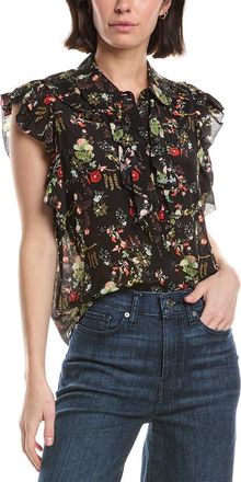 Alice & Olivia Alice + Olivia Robbie Collar Silk Blouse