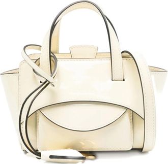 Hidesins Tassen, Dames, Geel, ONE Size, Katoen, Flap XS Leren Tote Bag