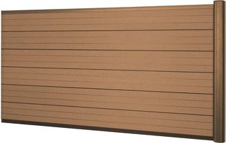 Hhg Hhg - Wpc Pantalla De Privacidad Sarthe, Valla Cortavientos, Postes De Aluminio, Elemento De Extensi&oacute;n Baja, 1.85m Teca