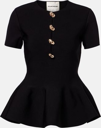 Roland Mouret Embellished peplum top