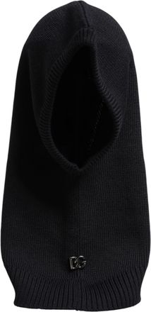 Dolce & Gabbana Black Wool Whole Head Wrap Balaclava Mens Hat