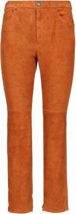 Isabel Marant Dorotthea Su&egrave;de Broek - Dames - Slim Fit Broeken - Bruin - S - Su&egrave;de - Broeken