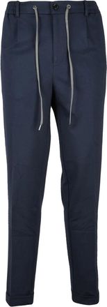 Liu Jo Navy Blue Classic Trousers With Tailored Design And Pleated Front