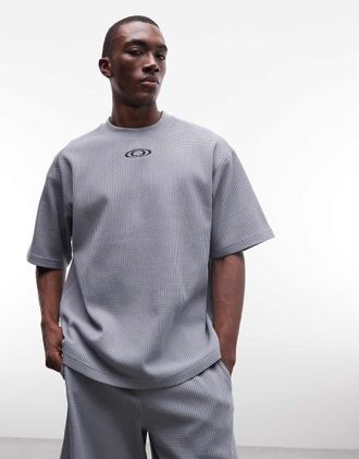 Rains 41370 - T-shirt vestibilit&agrave; classica blu a nido dape con logo a schizzi in coordinato